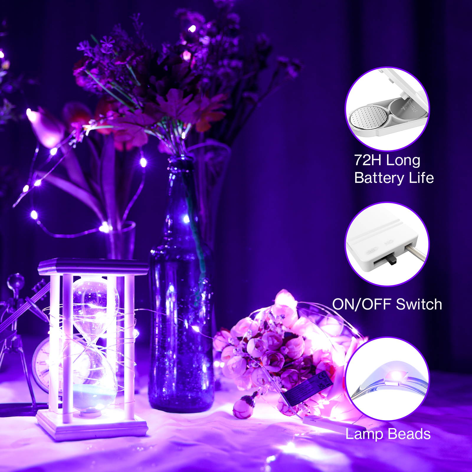 Long life battery lights outlet
